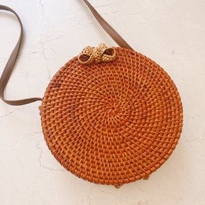 Circle Rattan Straw Bag